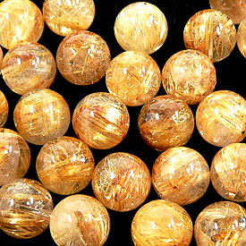 ゴールドルチル ビーズ(10mm・1粒) タイチンルチル