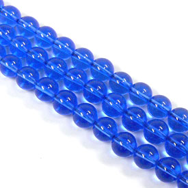 ブルー水晶 ビーズ(8mm・1粒) 濃いブルー
